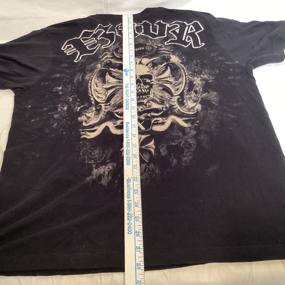 Xzavier Vintage Fear The Unknown Gothic Black All Over Graphic Tee Men’s Medium - Picture 10 of 11